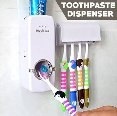 Toothpaste Dispenser With Tooth Brush Holder