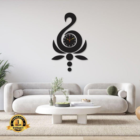 Duck Wall Clock Black Golden 30x15 Modern Decor