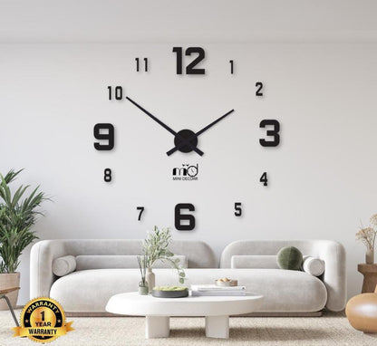 Modern Black Wall Clock for Living Room Office