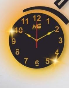 Motorbike Wall Clock with Glowing Backlight Black