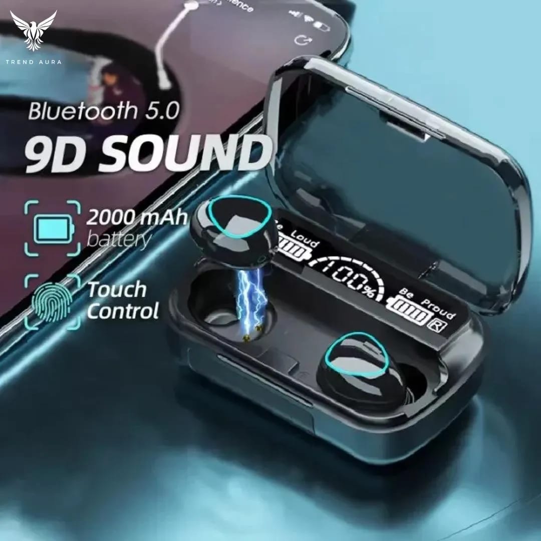 M10 Wireless Earbuds Bluetooth 5.1 Touch Control LED Power Display