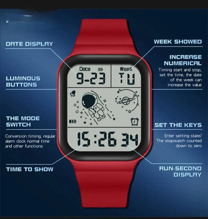 Waterproof Digital LED Watch for Men Women Teens