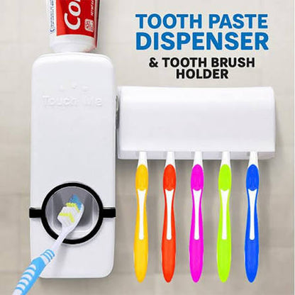 Toothpaste Dispenser With Tooth Brush Holder