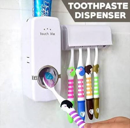 Toothpaste Dispenser With Tooth Brush Holder